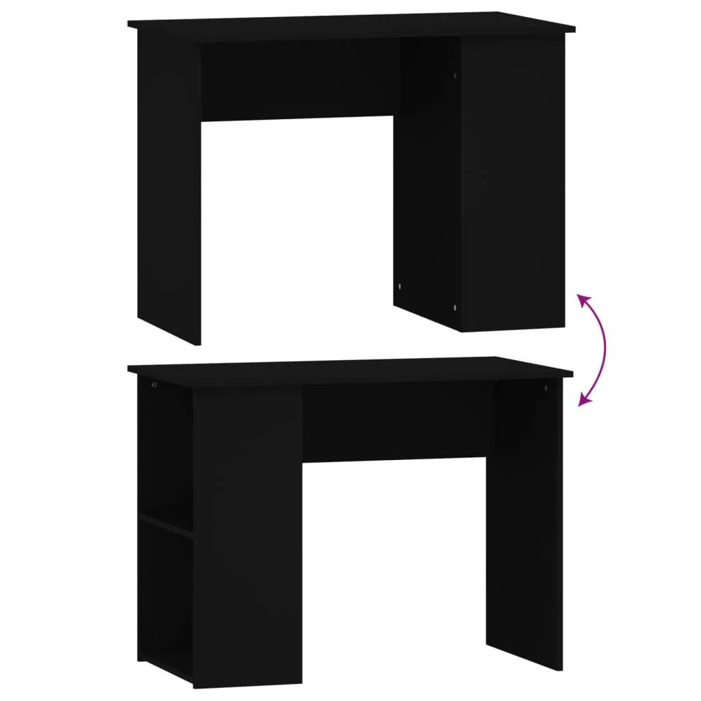 Scrivania tavolo postazione di lavoro mobile per computer studio 100 x 55 x 75 cm legno ingegnerizzato nero 02_0023891