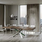 Tavolo allungabile 120/224x90 cm Volantis colore noce gambe multicolore 4/A