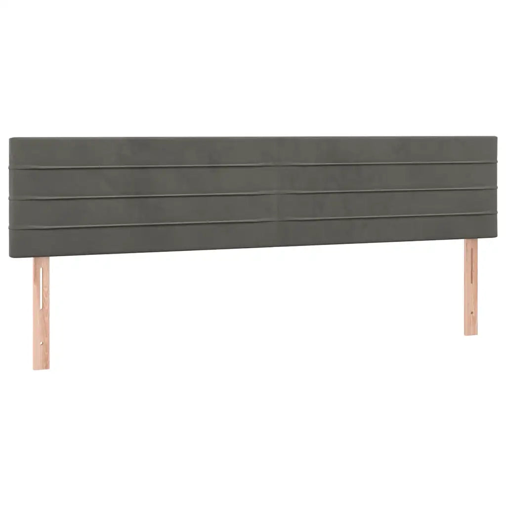 Giroletto a Molle con Materasso Grigio Scuro 120x190 cm Velluto