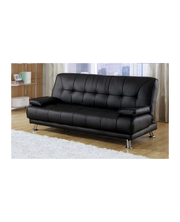 Divano letto tre posti, reclinabile, ecopelle nero Sicorage 187cm Crucy
