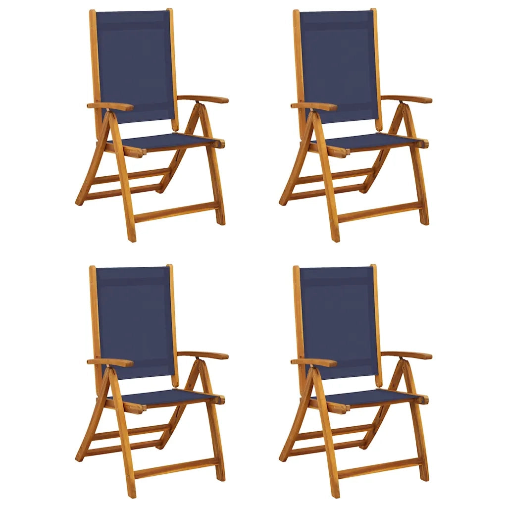Sedie da Giardino Pieghevoli 4 pz Massello d'Acacia e Textilene 3279241