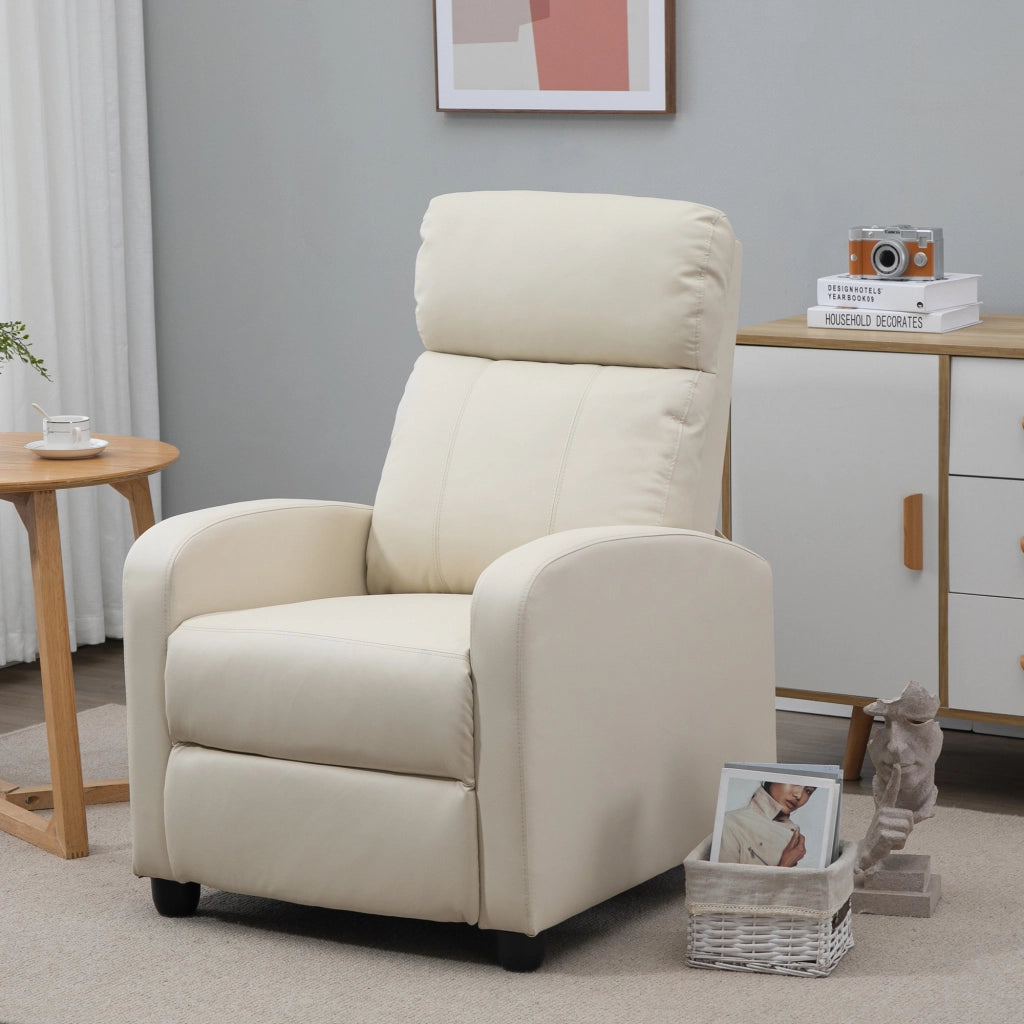Poltrona Relax Massaggiante Reclinabile con Poggiapiedi ¨C Xylo ¨C Crema 68x88x98cm