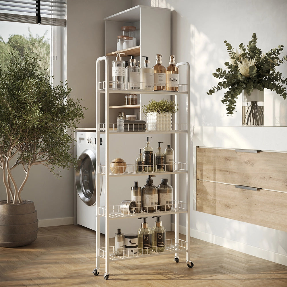 Vicco Piedistallo mobile Bianco 58 x 15 cm con 5 scomparti