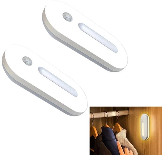 Lampade a controllo di luce sensore (2 pezzi) – in dotazione con tecnologia Wi-Fi, magnetica, ricaricabile via USB, adatte per le camere da letto dei bambini, gli armadi e la illuminazione scala in ingresso.