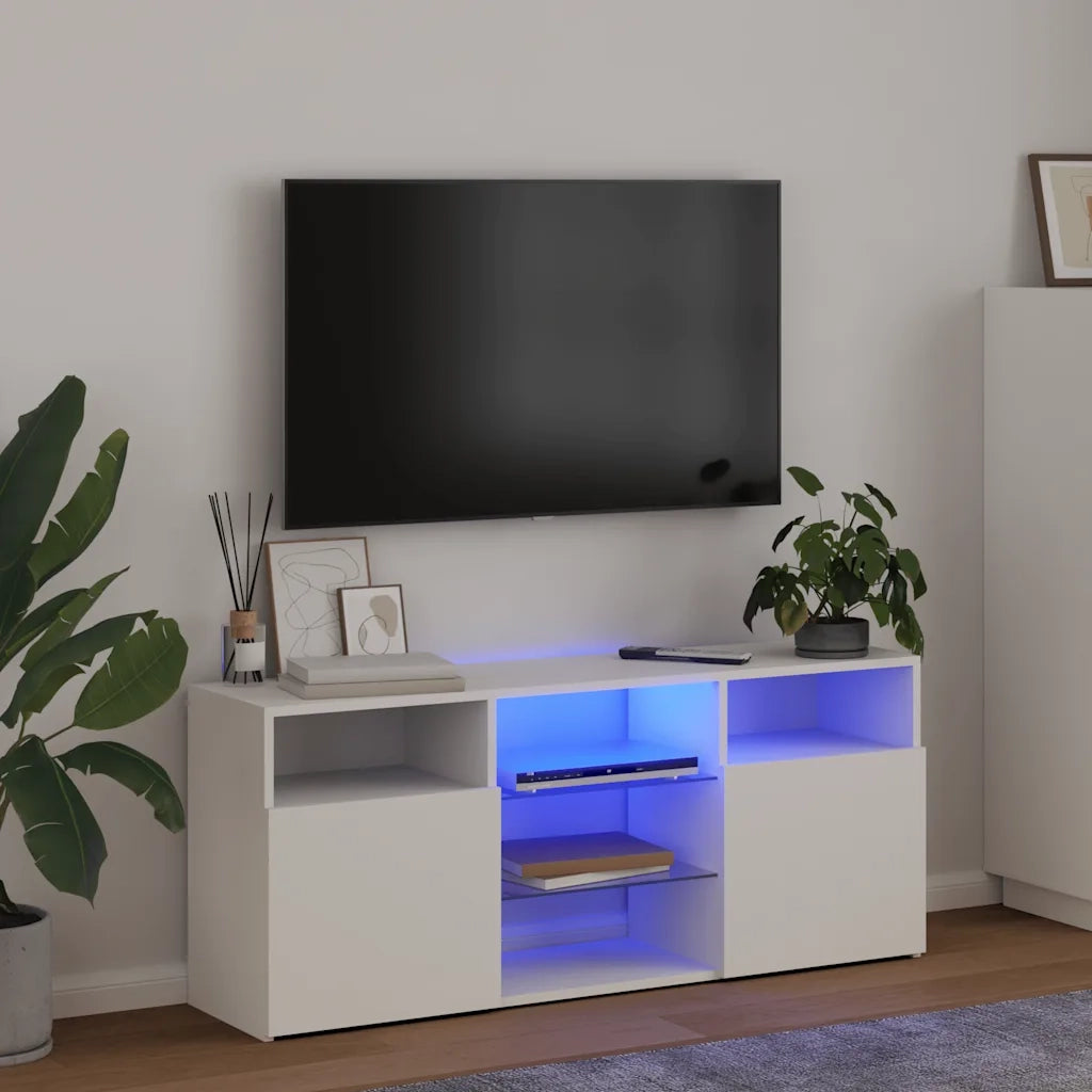 Mobile TV | Armadietto TV | Mobile Porta TV con Luci LED Bianco 120x30x50 cm