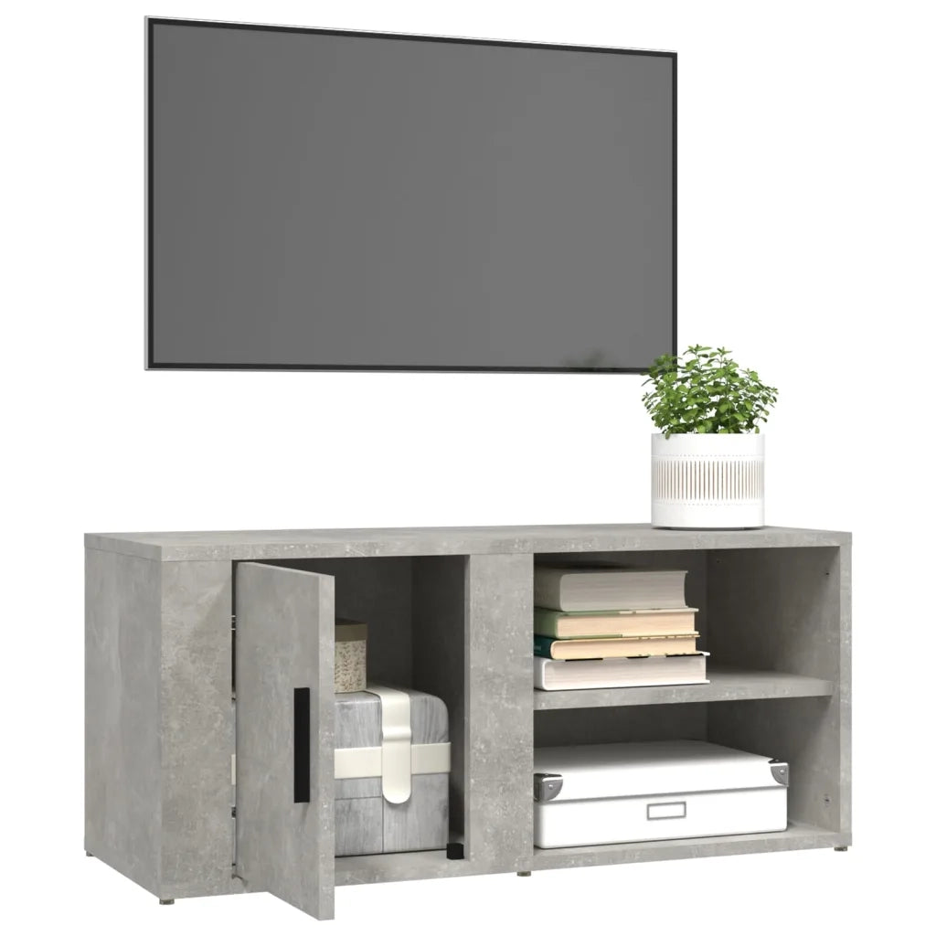 Mobili TV 2 pz-Set di 2 Credenza per TV Grigio Cemento 80x31,5x36 cm Legno Multistrato
