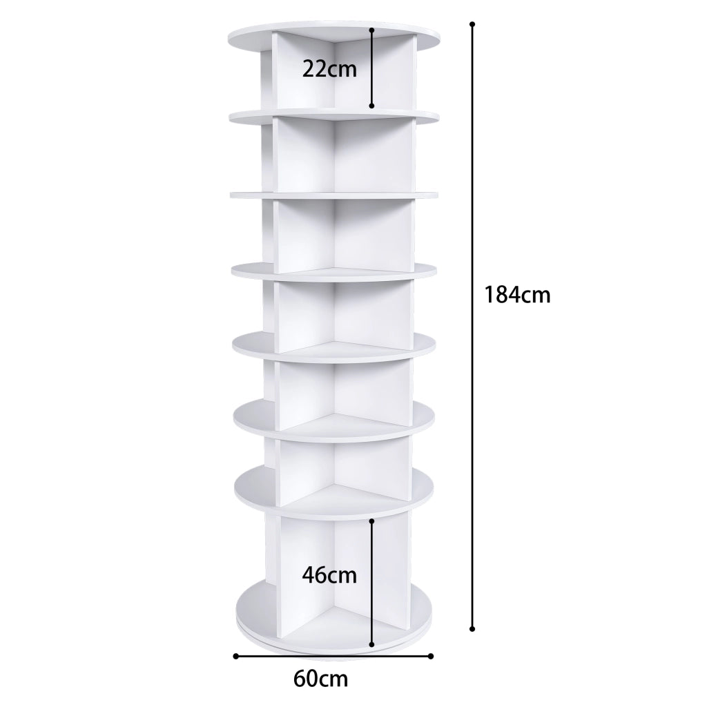 SCARPIERA girevole a 7 livelli 65x65x21.5 cm PVC bianco
