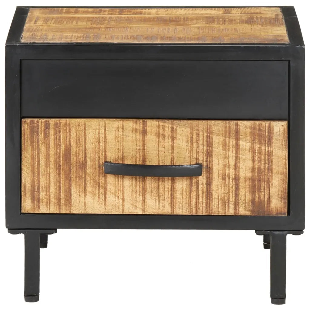 Comodino-Tavolino da notte 40x40x35 cm in Legno di Mango Grezzo
