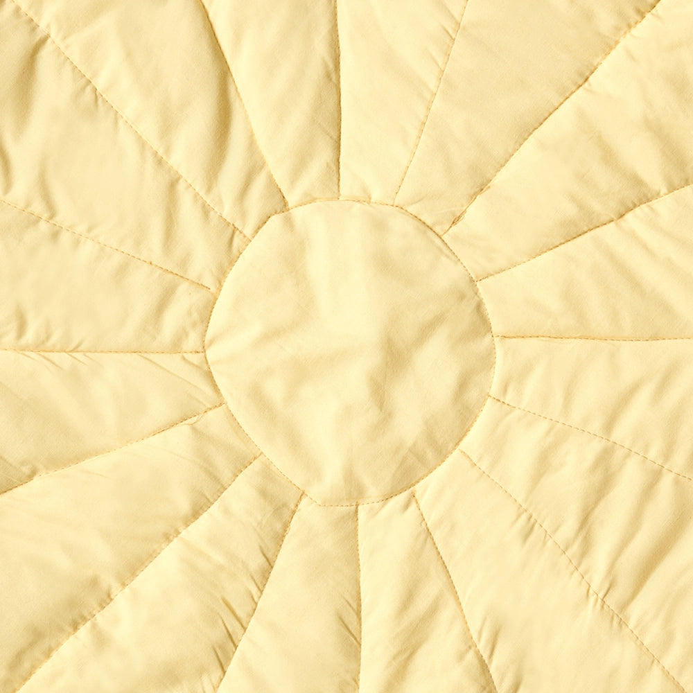 Tappeto per bambini Giallo Cotone Coperta a forma di fiore trapuntata 110 x 110 cm Asilo nido Bambini Accessorio per la cameretta