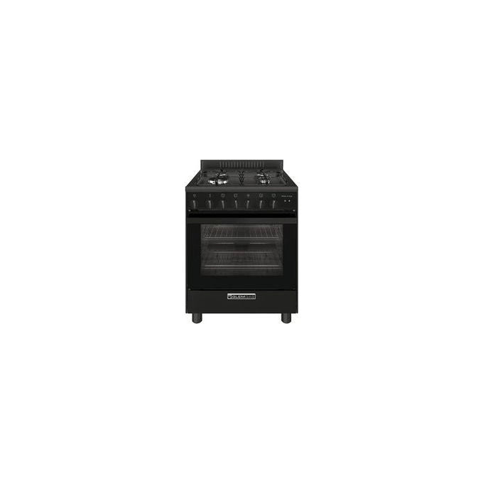Glem Gas, Cucina a Gas, 4 Zone Cottura, 60 cm, Nero, Specialista SE SA66TBK