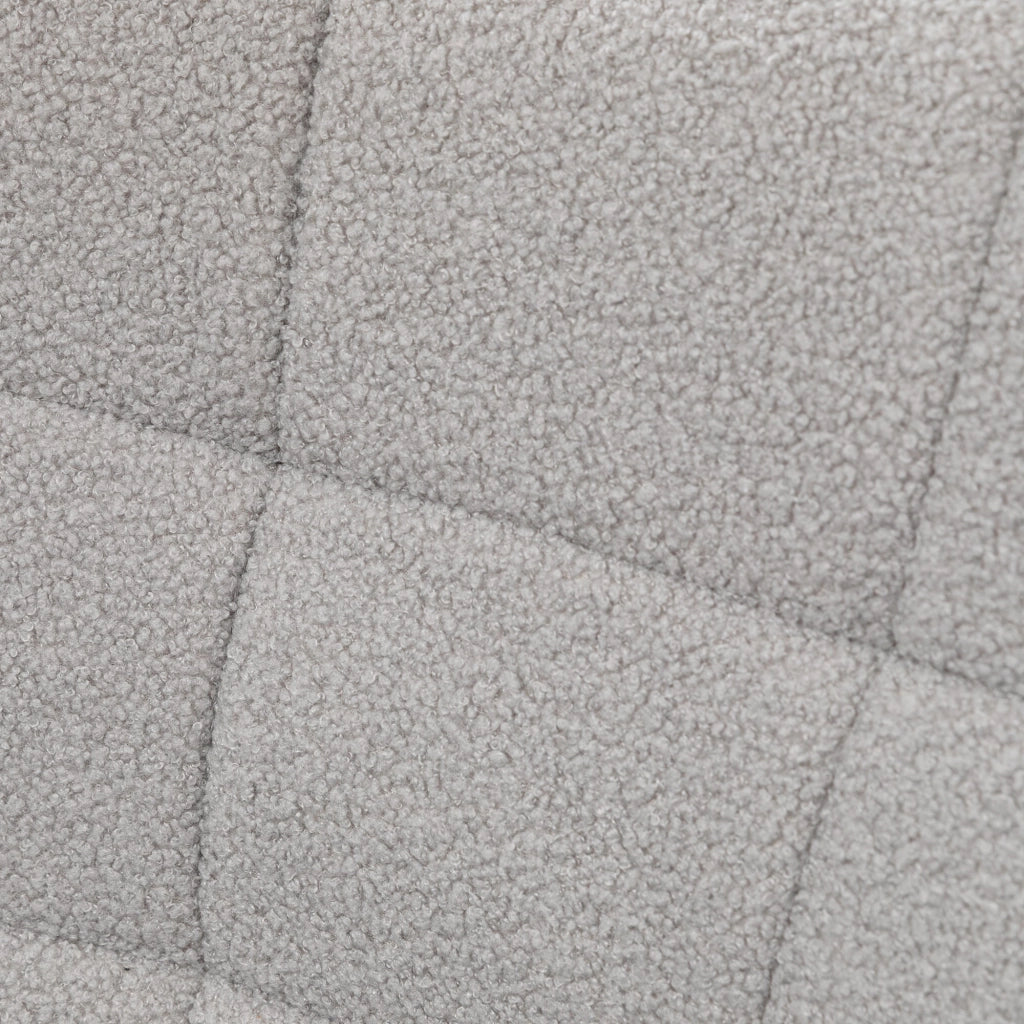 Poltrona a Dondolo Imbottita Rivestimento Bouclé 71x98x101 cm Grigio