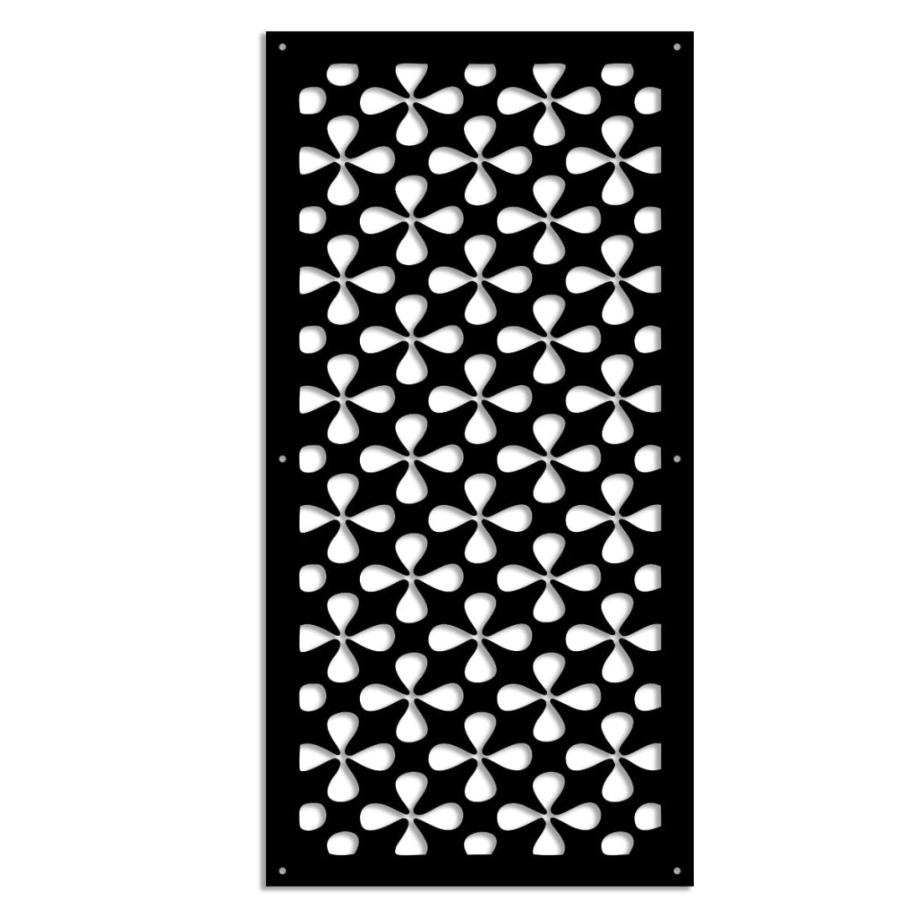 QUADRIFOGLIO - Pannello in PVC traforato - Parasole Colore: nero, Misura: 73x148 cm