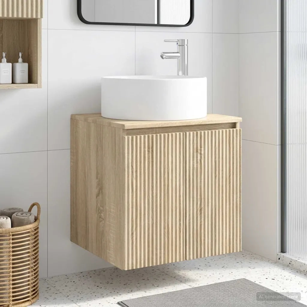 Mobile lavabo da parete Rovere Sonoma 49,5 x 44,5 x 65,5 cm 890464