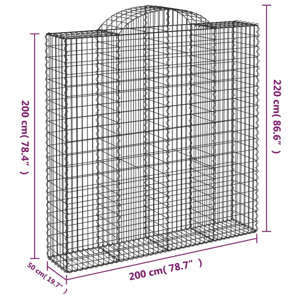 Cesti Gabbioni ad Arco 10 pz 200x50x200/220 cm Ferro Zincato 3146433