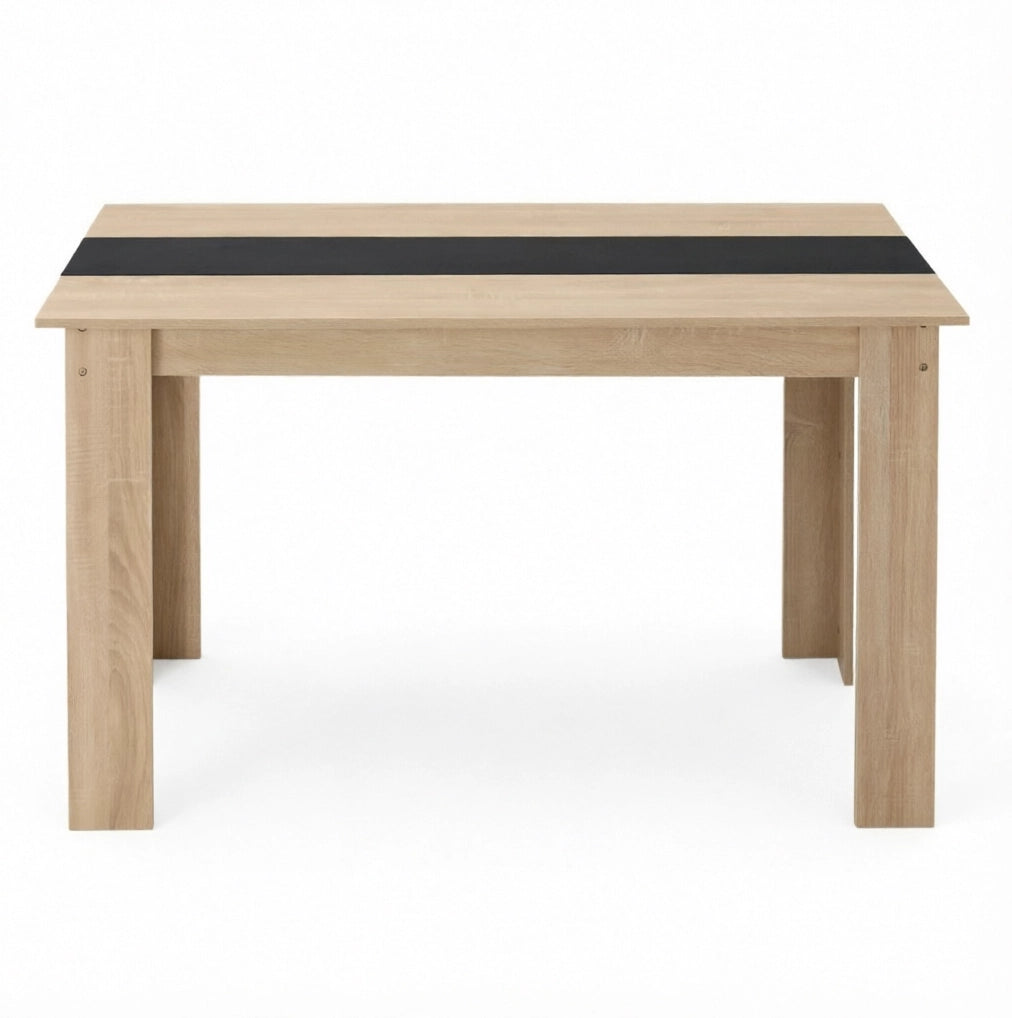 Tavolo da pranzo 120x69 cm in rovere e nero per 4-6 persone