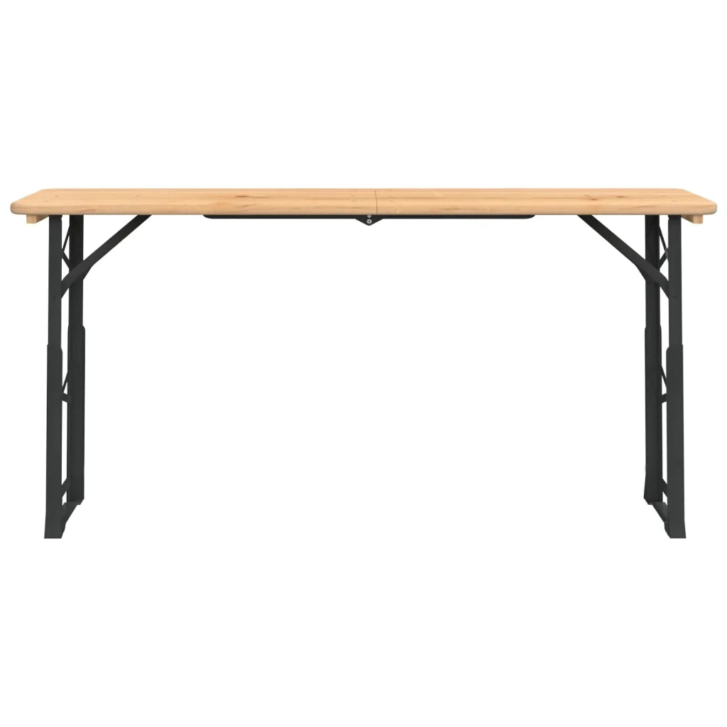 Tavolino da Giardino | Tavolo Pieghevole Birreria 170x50x75/105cm Legno Massello Abete