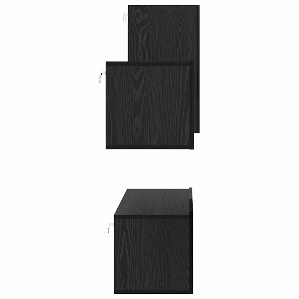 Set mobile TV con cassetto-Credenza per TV Rovere Nero Legno multistrato 283144