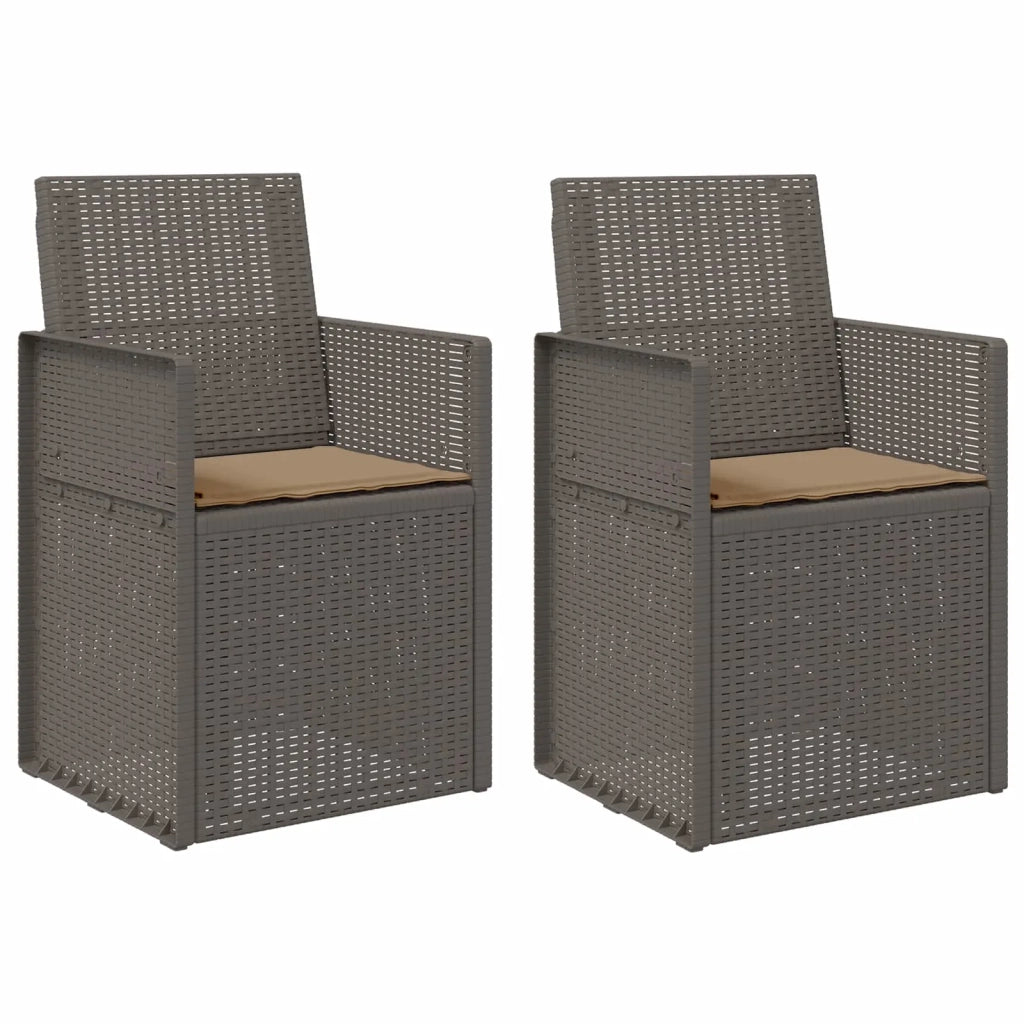 Sedie da pranzo da giardino 2 pcs Grigio chiaro e Tortora PP 8000008