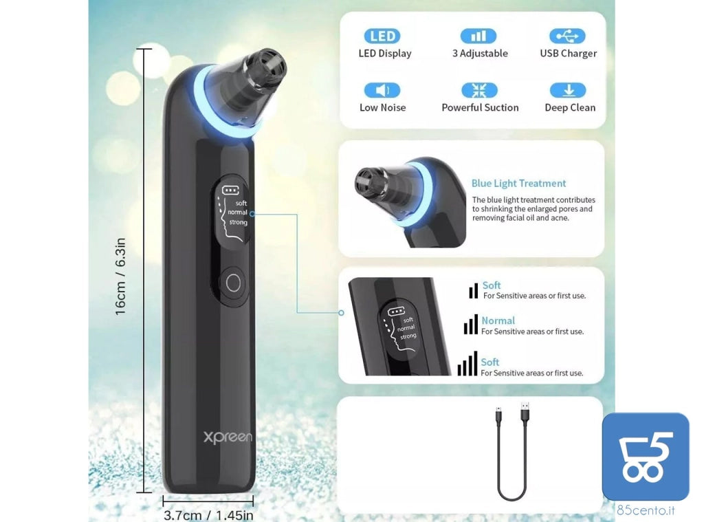 Strumento per la Rimozione Punti Neri con Luce Blu Indicatore LED Xpre202