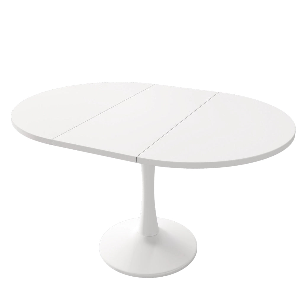 Tavolo da pranzo allungabile ovale 100/140x100 cm, bianco