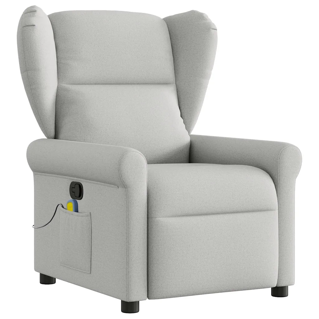 Poltrona Massaggiante Reclinabile Grigio Nuvola in Tessuto 4015675