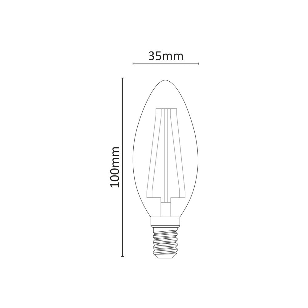 Alca power c35 6w 230v 810lm 6000k e14 lampada oliva a filamento a led vetro trasparente