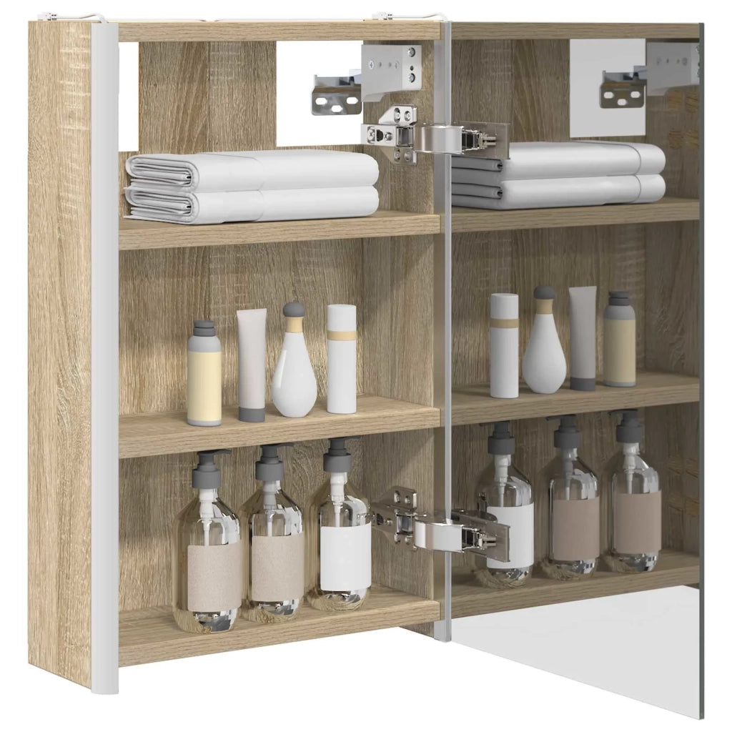 Mobiletto per specchio da bagno Rovere Sonoma 33 x 11,5 x 50 cm