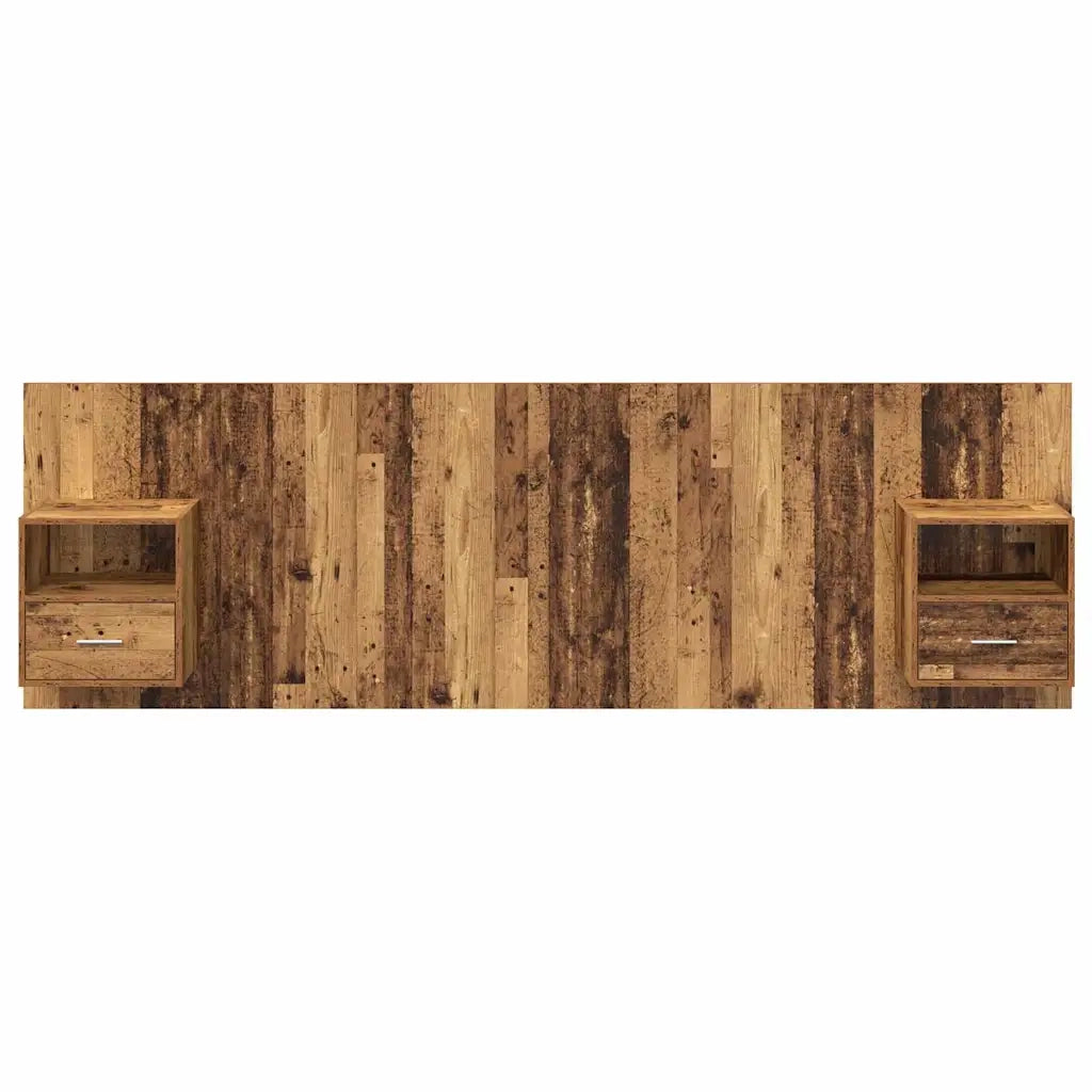 Testata con Comodino 3 pcs Legno vecchio Legno multistrato 3415675