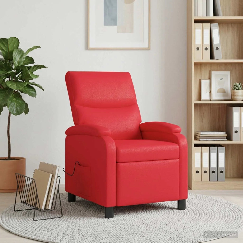 Divano Sedia-Poltrona Massaggiante Rosso Similpelle 739196