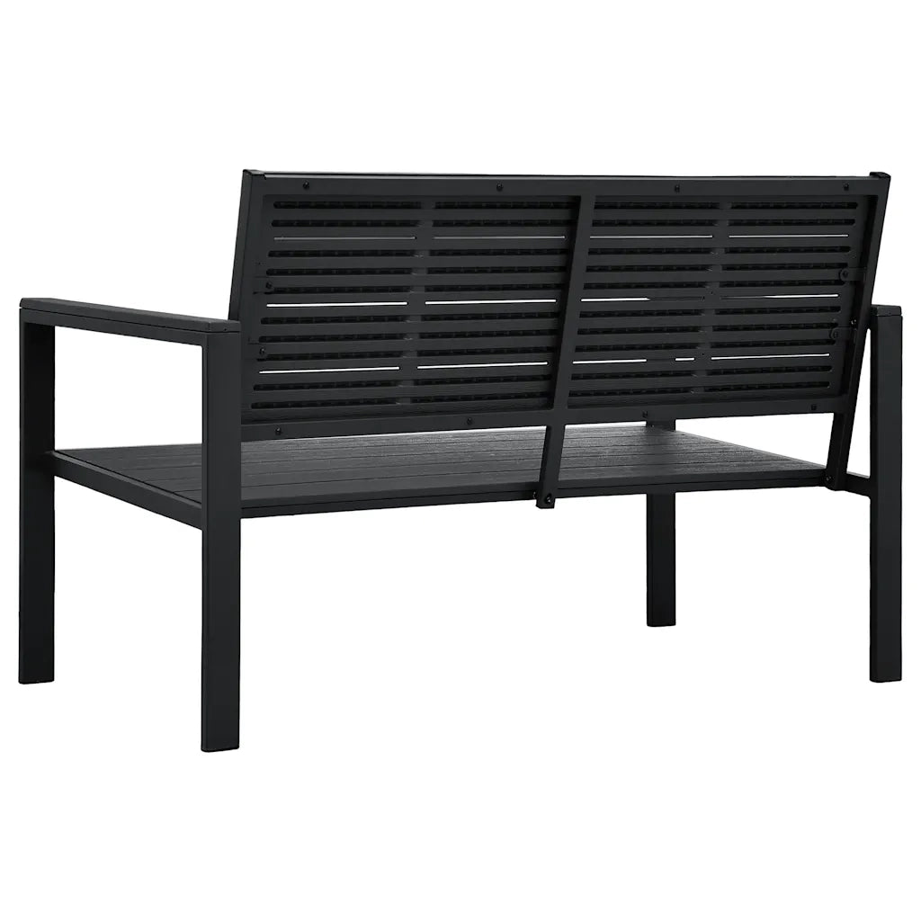 Panchina da Giardino | Panca da Giardino 120 cm in HDPE Nera Aspetto Legno