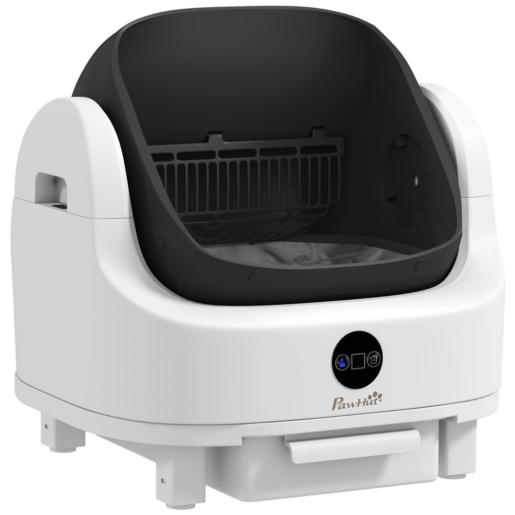 Lettiera per Gatti Autopulente con Design Aperto 50x54x55 cm Sensori di Sicurezza e Deodorante in ABS e PP Bianco