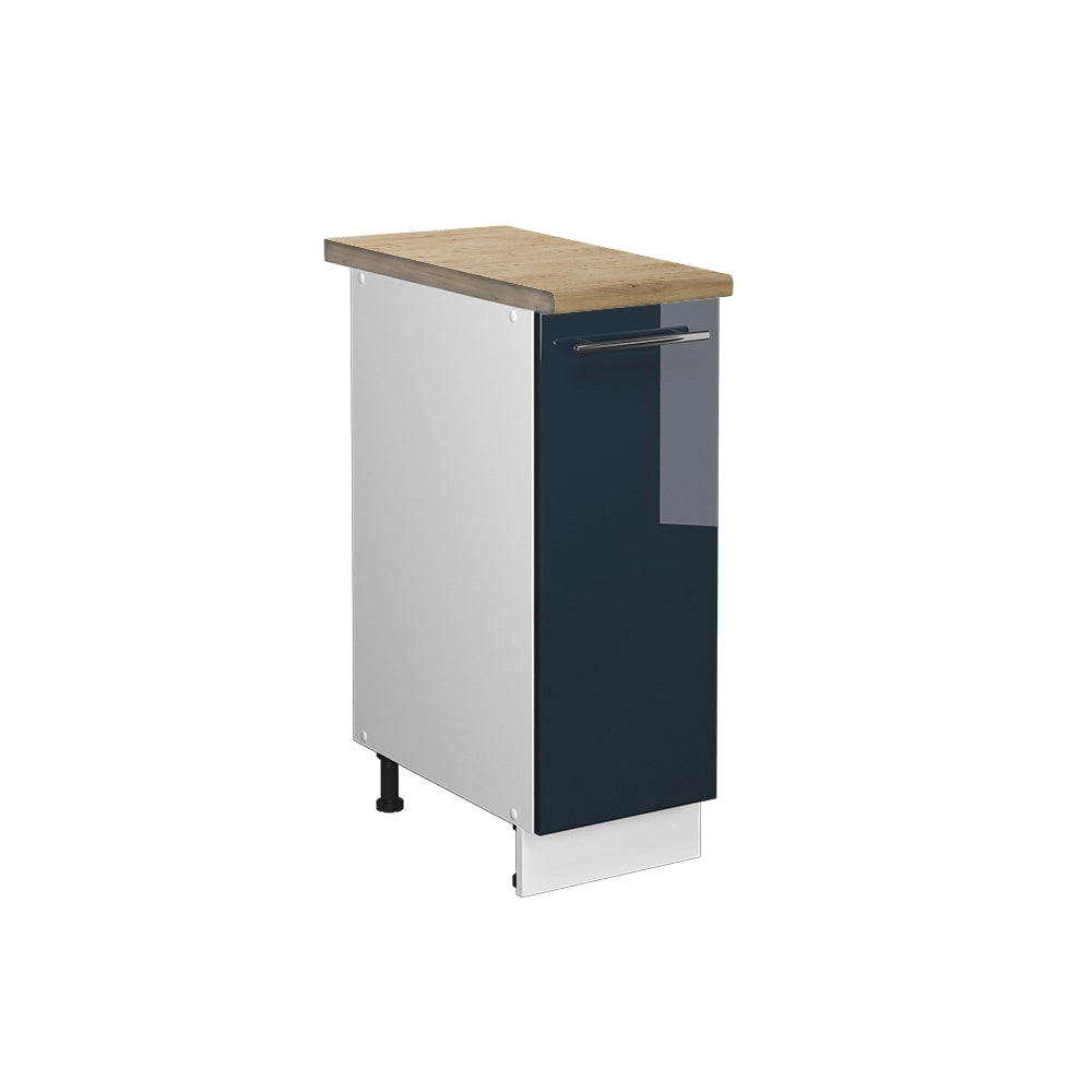 Armadio cucina dispensa alto Fame-Line Blu scuro lucido/Bianco 30 cm, PL Rovere Vicco