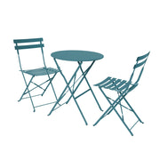 Set tavolo da giardino bistrot pieghevole in acciaio con 2 sedie,