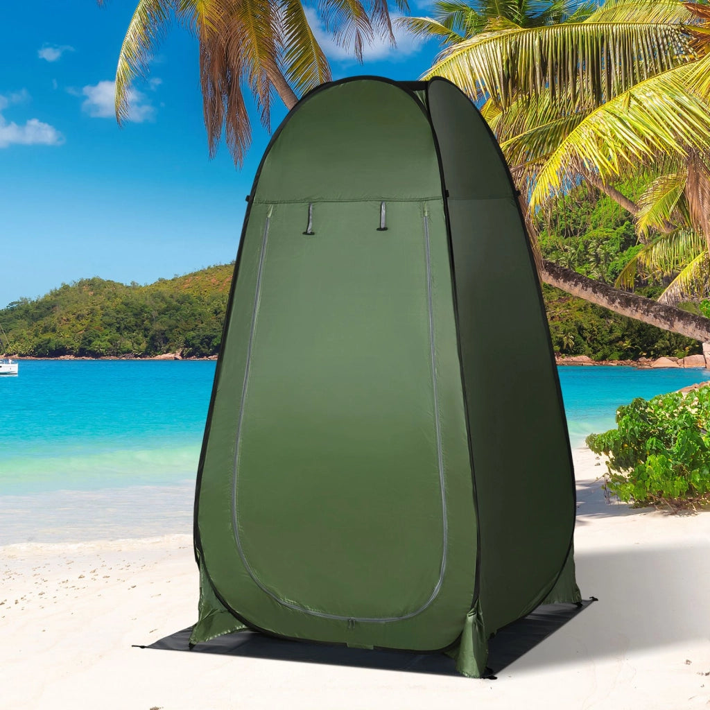 Tenda Doccia Esterno da Campeggio ¨C zephmum ¨C Verde Scuro 126x124x189 cm