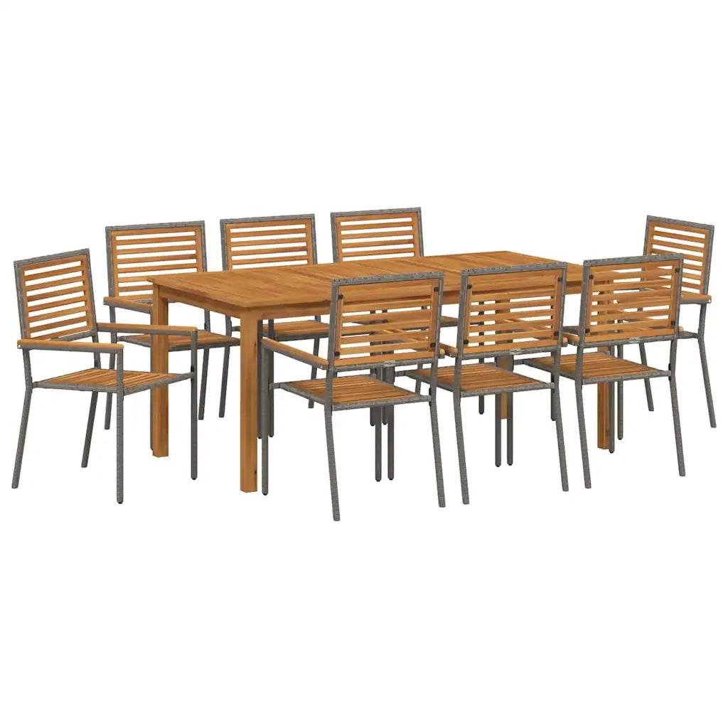 Set da Pranzo per Giardino 9 pcs Grigio 3365545