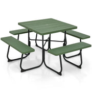Set tavolo da picnic 170 x 170 x 76 cm per 8 persone con foro per ombrellone stile outdoor metallo verde 20_0017956