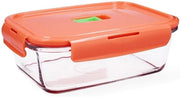 Scatola di conservazione rettangolare in vetro - 19 x 13 x 7,3 cm - 122 cl - a due colori