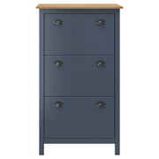 Scarpiera Hill Grigia 72x35x124 cm Legno Massello di Pino 289005
