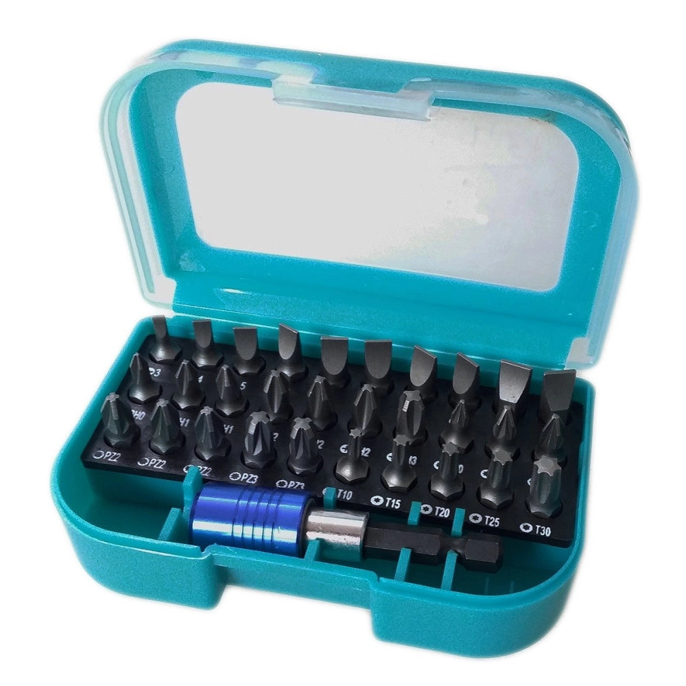 Trade Shop - Kit 31 Pz 30 Inserti Per Avvitatore Elettrico A Batteria 1 Adattatore Prolunga -