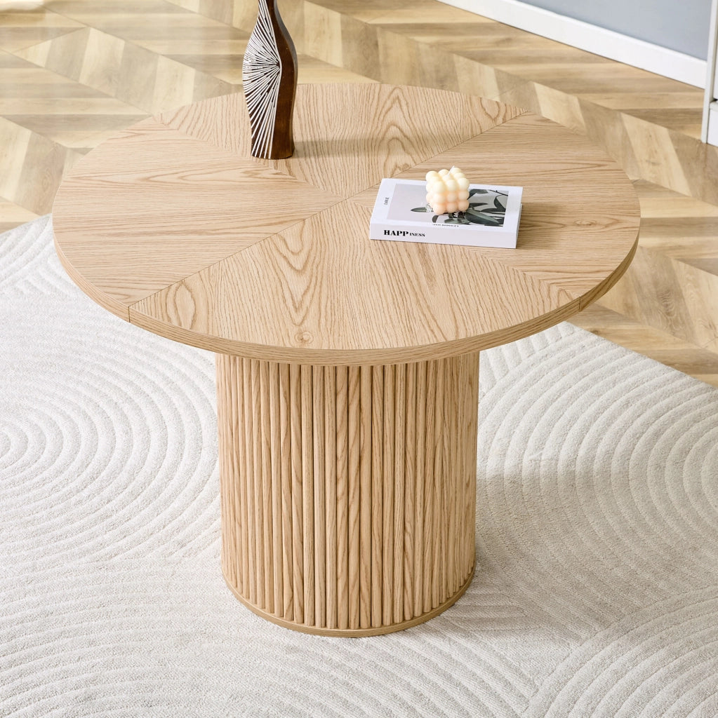 Tavolo da pranzo rotondo in MDF Ø 100 cm effetto legno