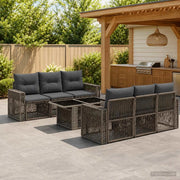 Set Divano da Giardino 7 pz Grigio e Grigio Scuro polyrattan 3436748