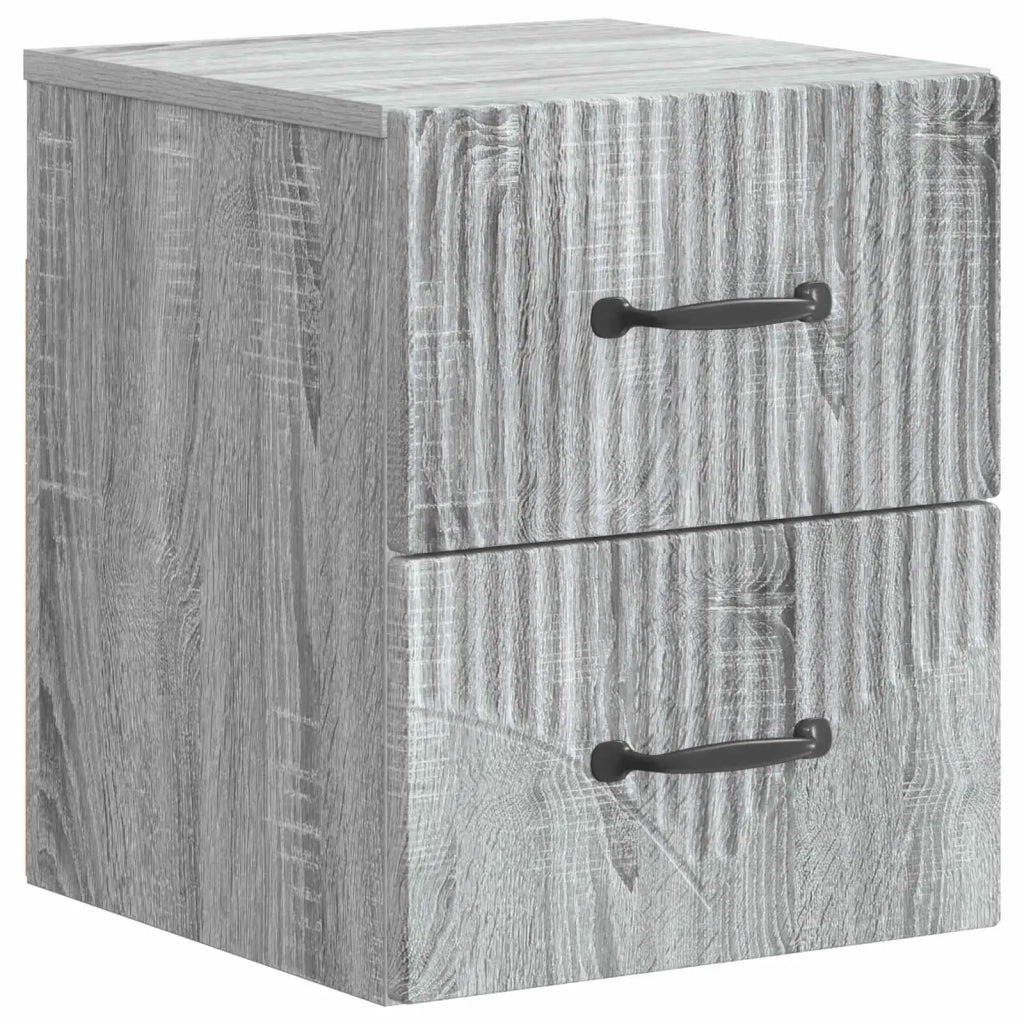 Mobiletto da notte a muro 2 pcs Grigio Sonoma 34,5 x 33 x 40 cm 898988