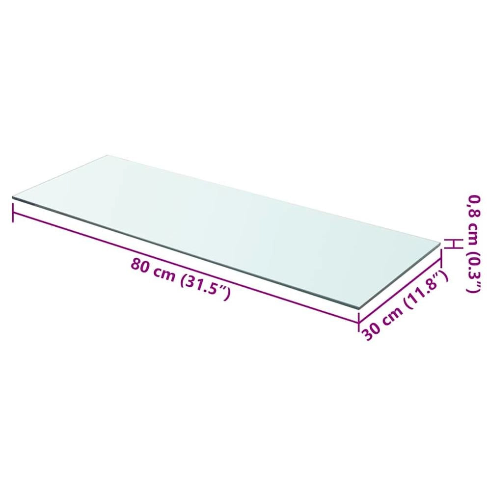 Shelf Glass Transparent 80x30 Cm