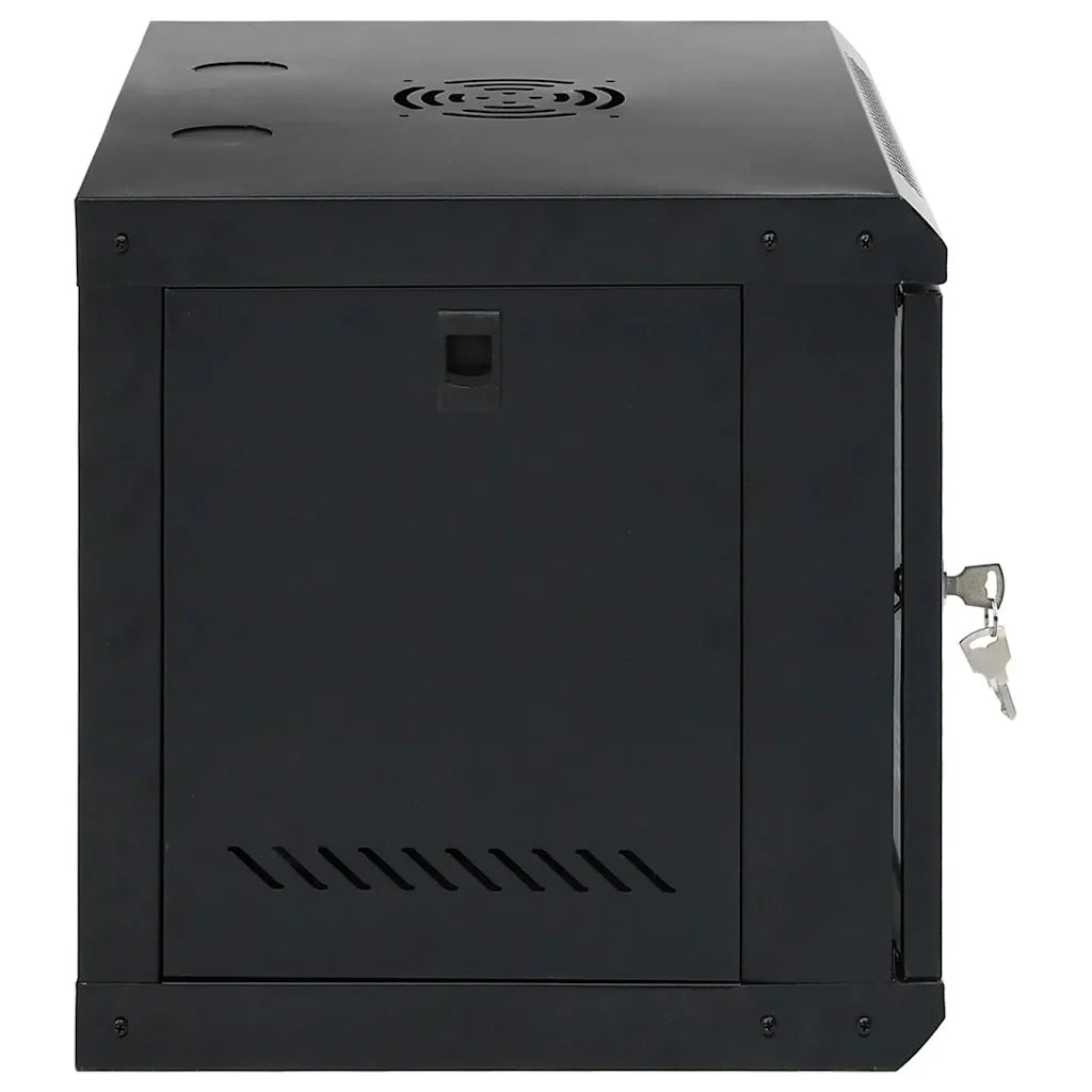 Armadio di rete a parete 9U 53 x 40 x 45 cm con serratura e pannelli rimovibili stile moderno acciaio nero 02_0045827
