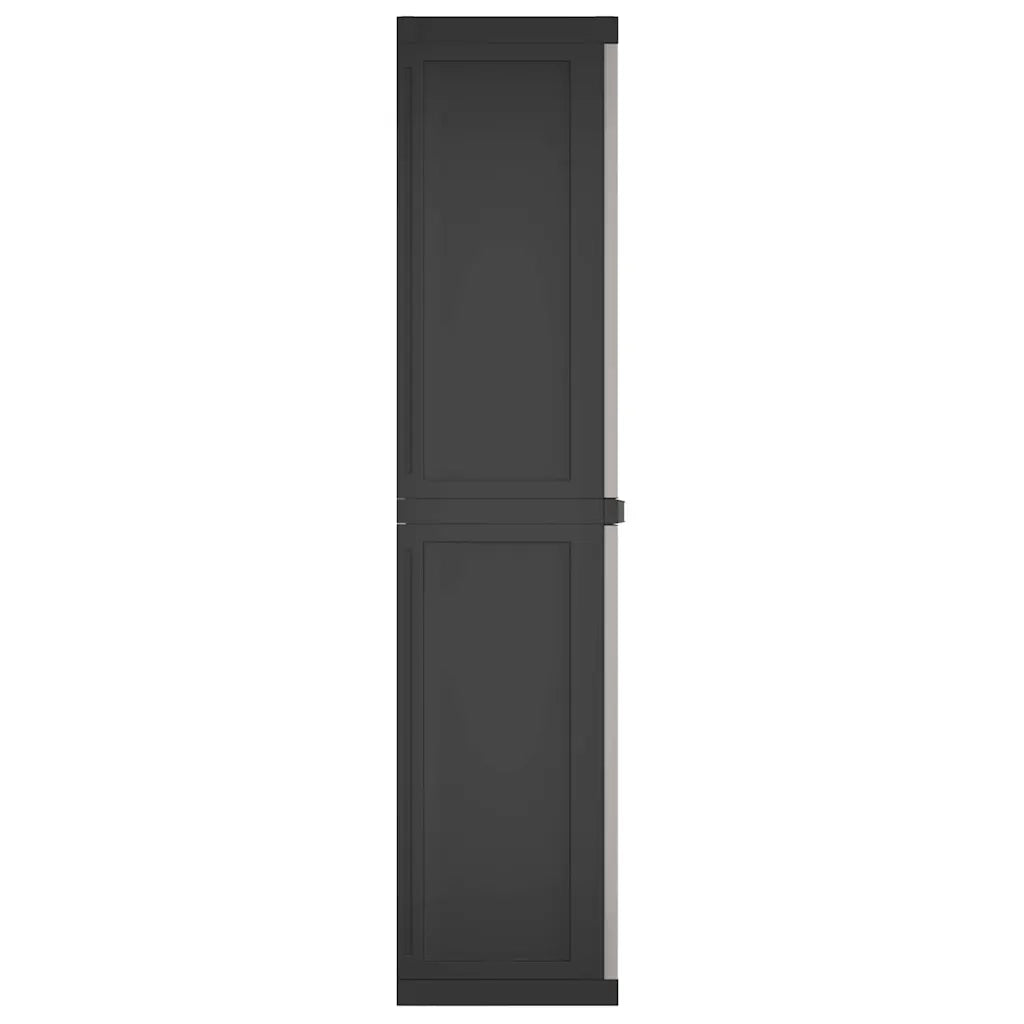 Armadio da Esterno Grigio e Nero 65x37x165 cm in PP 364200