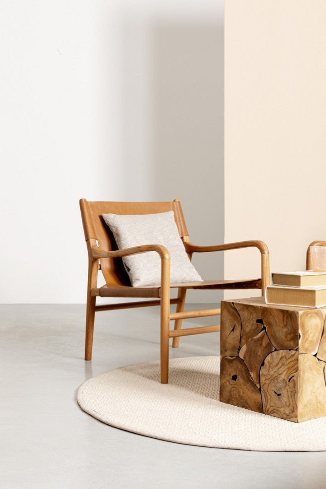 Poltrona Soggiorno 70x72x79 cm Caroline in Pelle