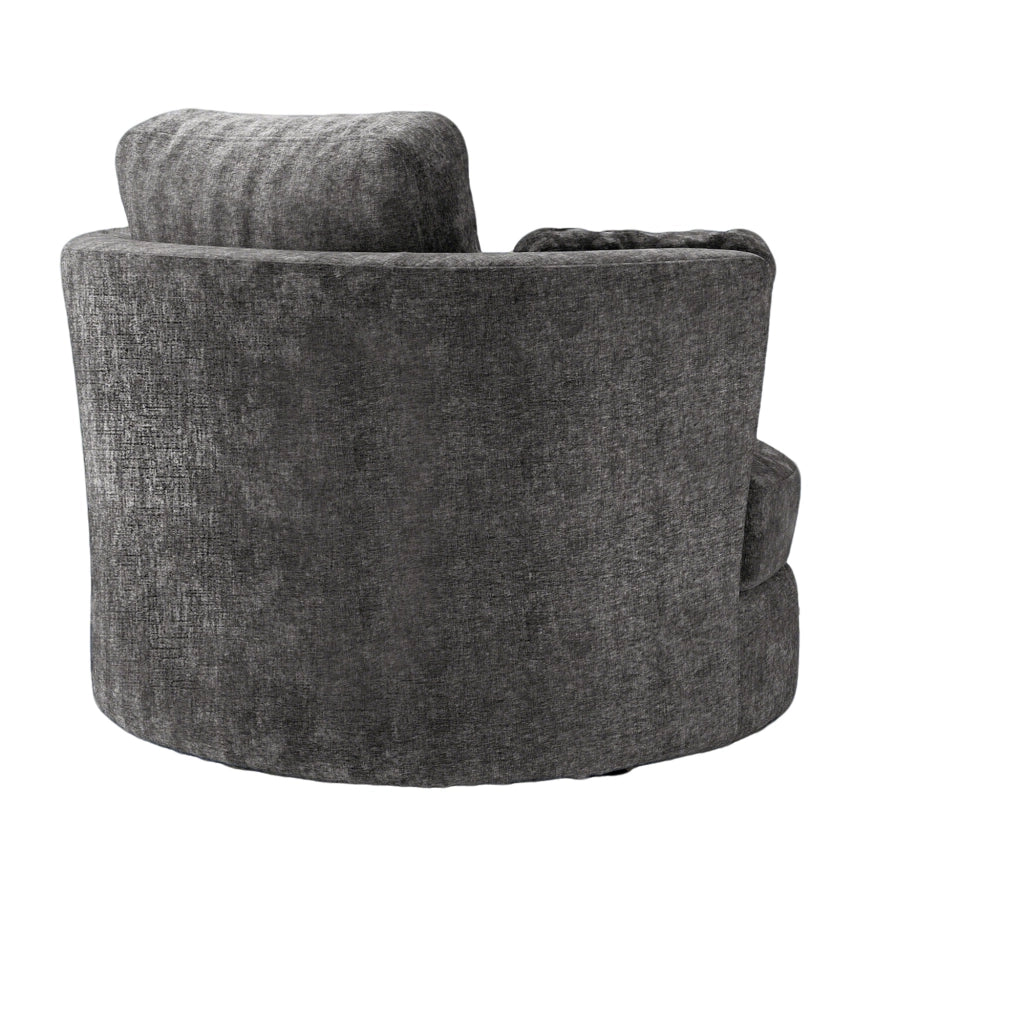 Poltrona XXL in Tessuto Chenille ¨C Xylo ¨C Grigio, Cuscini, Soggiorno