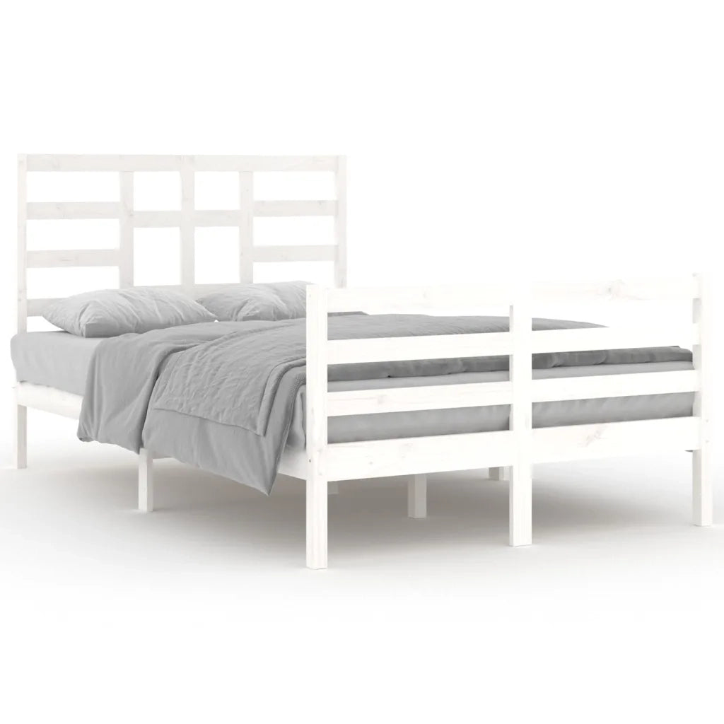 Giroletto-Struttura Letto Bianco in Legno Massello 120x200 cm 519367
