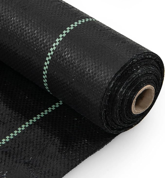 Telo Pacciamatura 50 x 1m/25 x 2m, Tessuto per Barriera Antierbacce in PP con Linea Guida Chiara e Diritta, Telo Antierbacce per Orto, Giardino, Paesaggistica e Vialetto (50 x 1 m - 60 g/m²)