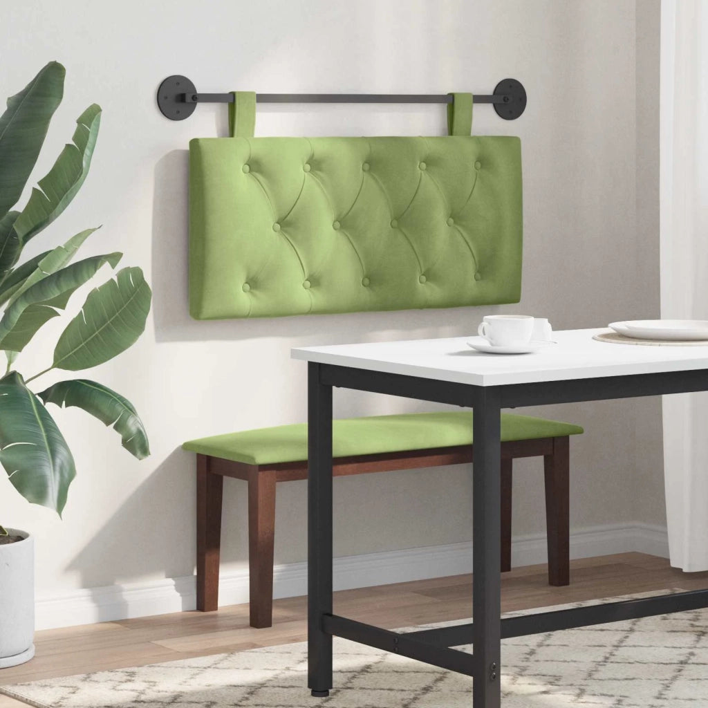 Testiera sospesa Con luce LED Verde chiaro Velluto